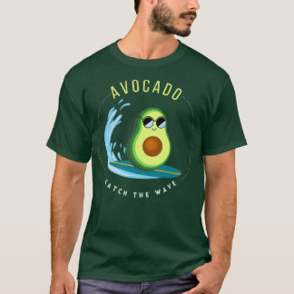 Camiseta El aguacate del aguacate divertido atrapar la ola