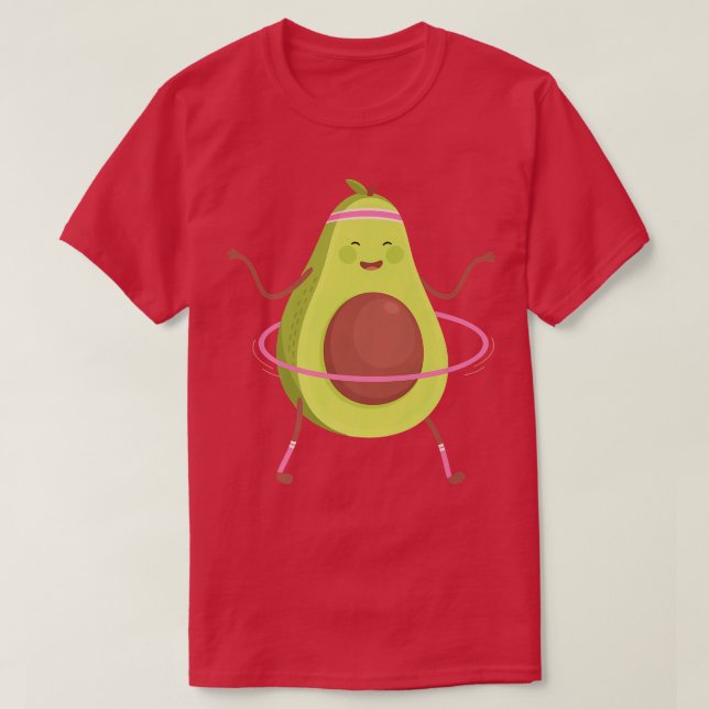 Camiseta El aguacate gracioso Doing Hula Hoop (Diseño del anverso)