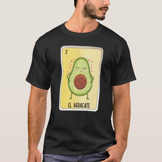 Camiseta El Aguacate Tarjetas de Bingo de Lottery Mexicano (Anverso)