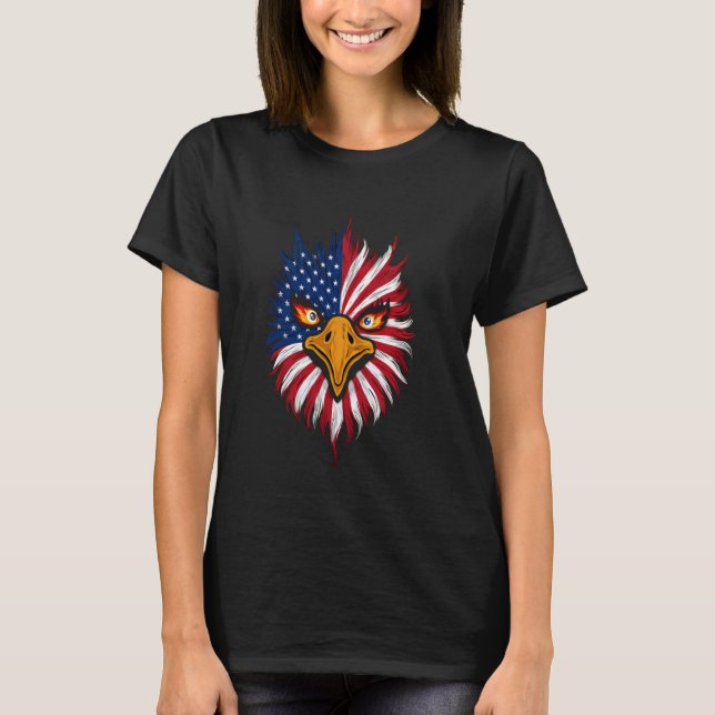Camiseta El águila calva estadounidense bandera de Estados  (Anverso)