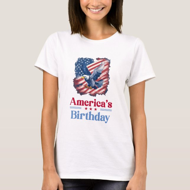 Camiseta El águila de cumpleaños de Estados Unidos (Anverso)