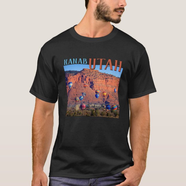 Camiseta El aire caliente de Kanab Utah hincha negro (Anverso)