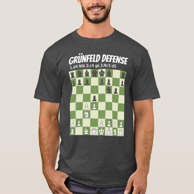 Camiseta El ajedrez es vida - Defensa de Grünfeld (Anverso)