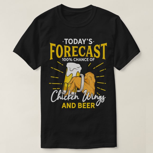 Camiseta El Ala De Pollo Gracioso Y El Ventilador De Cervez (Diseño del anverso)