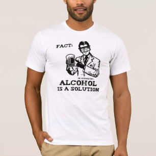 Camiseta El alcohol es una solución en la química retra