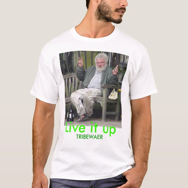 Camiseta el alcohólico, vive él para arriba, TRIBEWAER (Anverso)