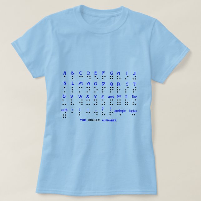 Camiseta El alfabeto de Braille (Diseño del anverso)