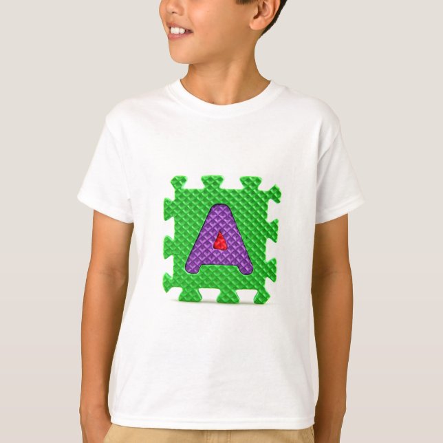 Camiseta El alfabeto pone letras a rompecabezas (Anverso)