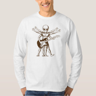 Camiseta El alien tocando una guitarra eléctrica.
