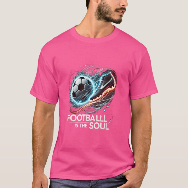 Camiseta El alma del divertido fanático del fútbol (Anverso)