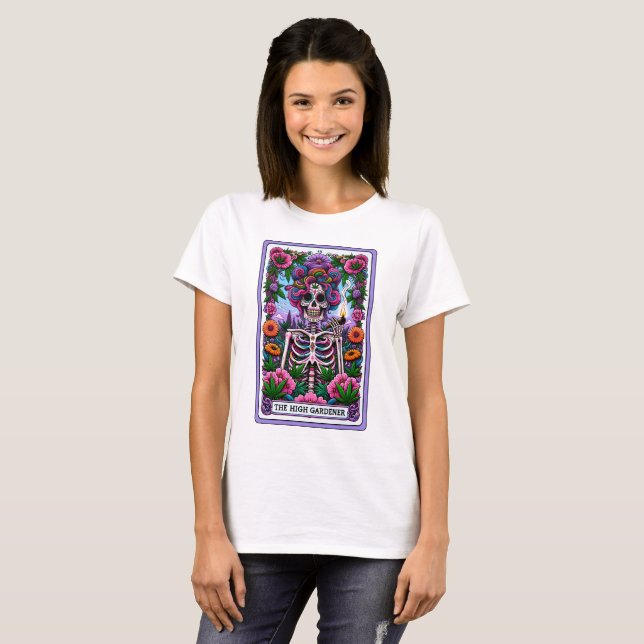 Camiseta El Alto Jardiner Funny Skeleton Tarot (Anverso completo)