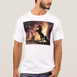 Camiseta El alzarse frisio del caballo del semental