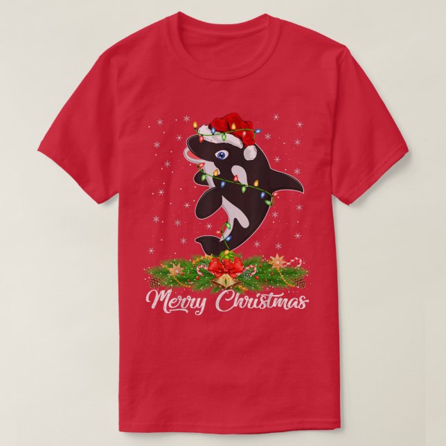 Camiseta El amante de la ballena asesina de Santa Hat (Diseño del anverso)