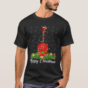 Camiseta El amante de la música banjo coincide con Santa Ha