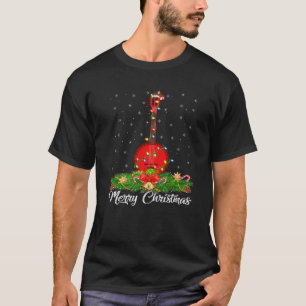 Camiseta El amante de la música banjo coincide con Santa Ha