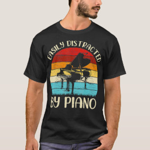 Camiseta El Amante De La Música De Piano Vintage Distrado F