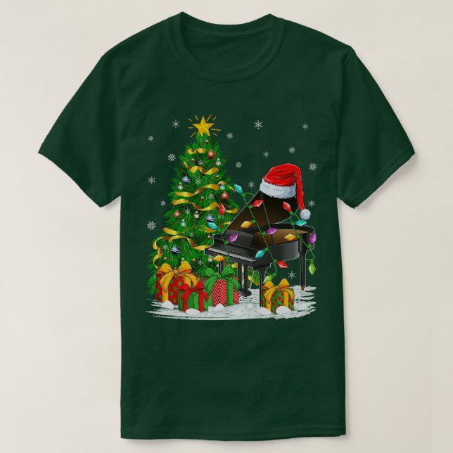 Camiseta El amante de la música piano que combina con Santa (Diseño del anverso)