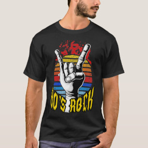 Camiseta El amante de la música rock retro de los años 80 a