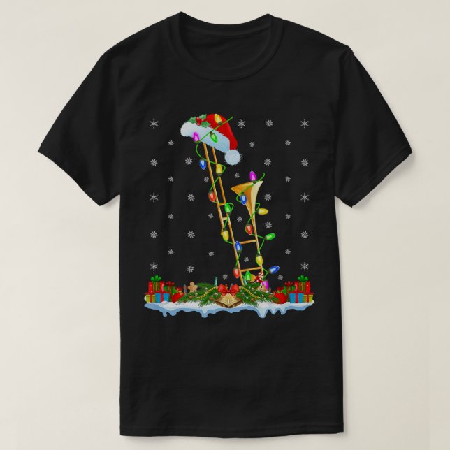 Camiseta El amante de la música trombona coincide con Santa (Diseño del anverso)