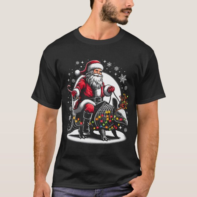 Camiseta El amante de los animales Santa Claus viajando en  (Anverso)