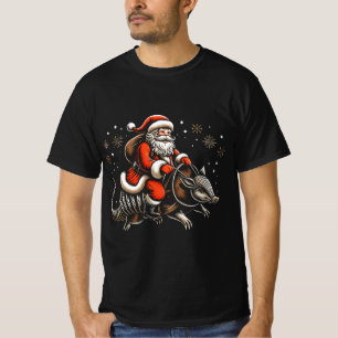 Camiseta El amante de los animales Santa Claus viajando en 