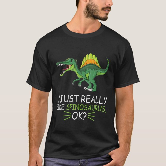Camiseta El Amante De Los Dinosaurios Spinosaurus Me Gusta  (Anverso)