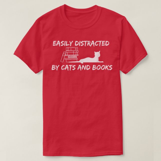 Camiseta El Amante De Los Libros Distraídos Fácilmente Por  (Diseño del anverso)