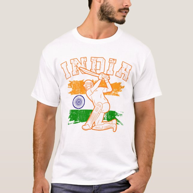 Camiseta El amante del cricket indio de Guay le da un crick (Anverso)
