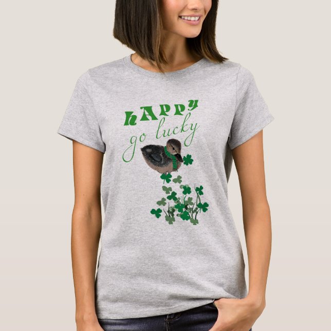 Camiseta El amante del pato Feliz Go Lucky St Patrick's Day (Anverso)