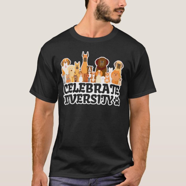 Camiseta El amante del perro gracioso 'celebra la diversida (Anverso)