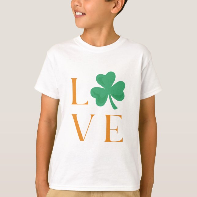 Camiseta El amante irlandés Shamrock Green y Naranja (Anverso)
