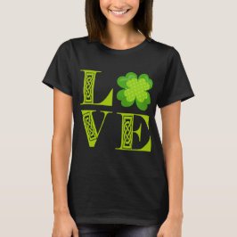 Camiseta El amante verde irlandés Shamrock Celtic Knot LOVE