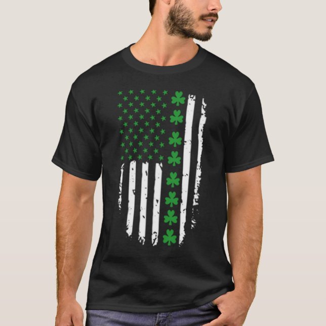 Camiseta El amante verde irlandés y la bandera de las estre (Anverso)