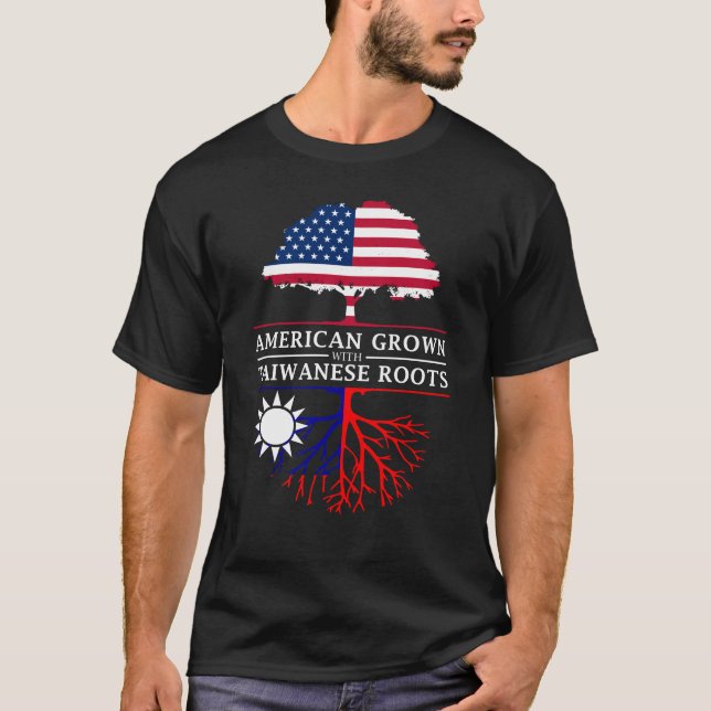 Camiseta El americano crecido con el taiwanés arraiga   (Anverso)