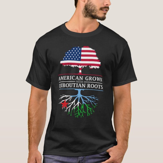 Camiseta El americano crecido con persona de Yibuti arraiga (Anverso)