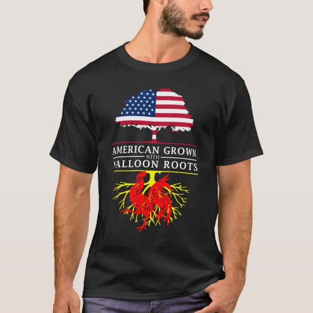 Camiseta El americano crecido con valón arraiga   a Valonia (Anverso)
