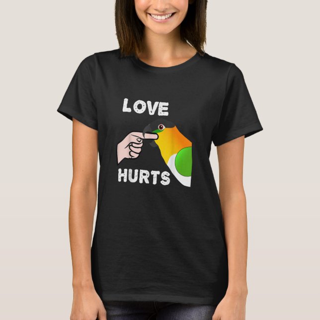 Camiseta El amor al loro negro de Caique duele (Anverso)
