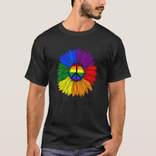 Camiseta El Amor Ama El Arcoiris Girasol Lgbt Lesbiana Gay