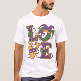 Camiseta El amor-amor en el Mardi Gras - el tema del Mardi