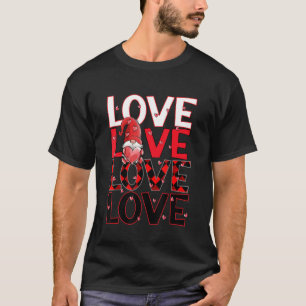 Camiseta El amor apilado rojo quedó feliz Día de San Valent