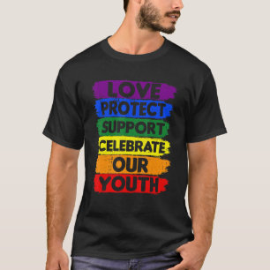 Camiseta El amor arcoiris protege a los jóvenes LGBT