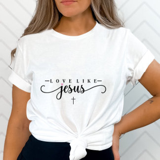 Camiseta El amor como Jesús-Inspirador-base de fe-cristiana