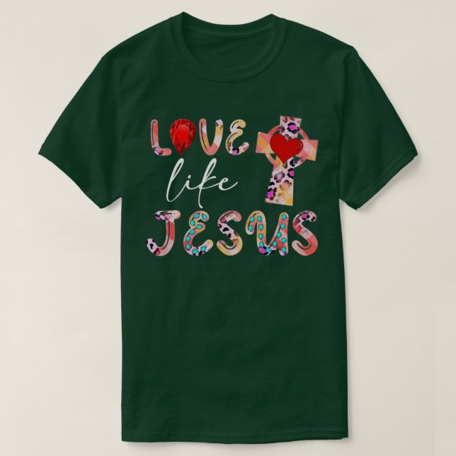 Camiseta El amor como Jesús Positivo Católico Leopar (Diseño del anverso)