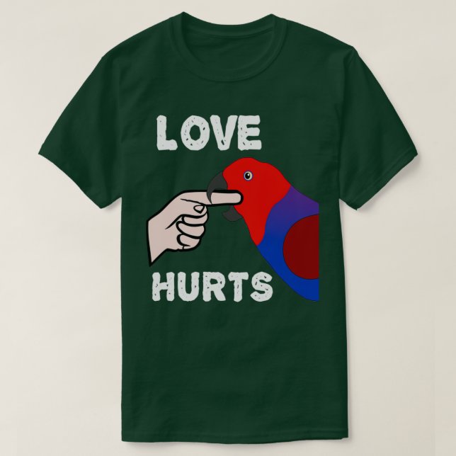 Camiseta El amor daña a la hembra Eclectus Parrot (Diseño del anverso)