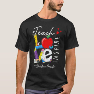 Camiseta El Amor De Enseñanza Inspira Al Proveedor De Cuida