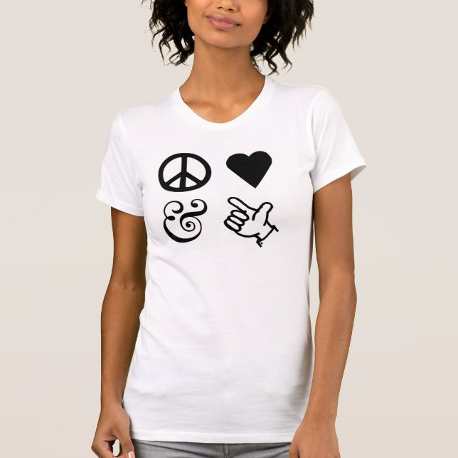 Camiseta El amor de la paz y consigue sus armas para arriba (Anverso)