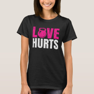 Camiseta El amor de levantamiento de pesas daña a las mujer