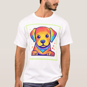 Camiseta El amor de los cachorros arcoiris