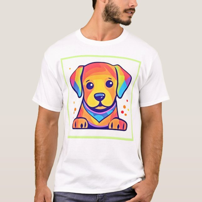 Camiseta El amor de los cachorros arcoiris (Anverso)