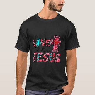 Camiseta El amor de los países occidentales como Jesús cruz